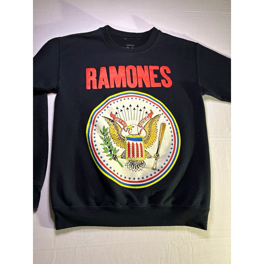 Ramones Men's S Black Crew Neck Pullover Sweatshirt Tour 1995 Graphic
